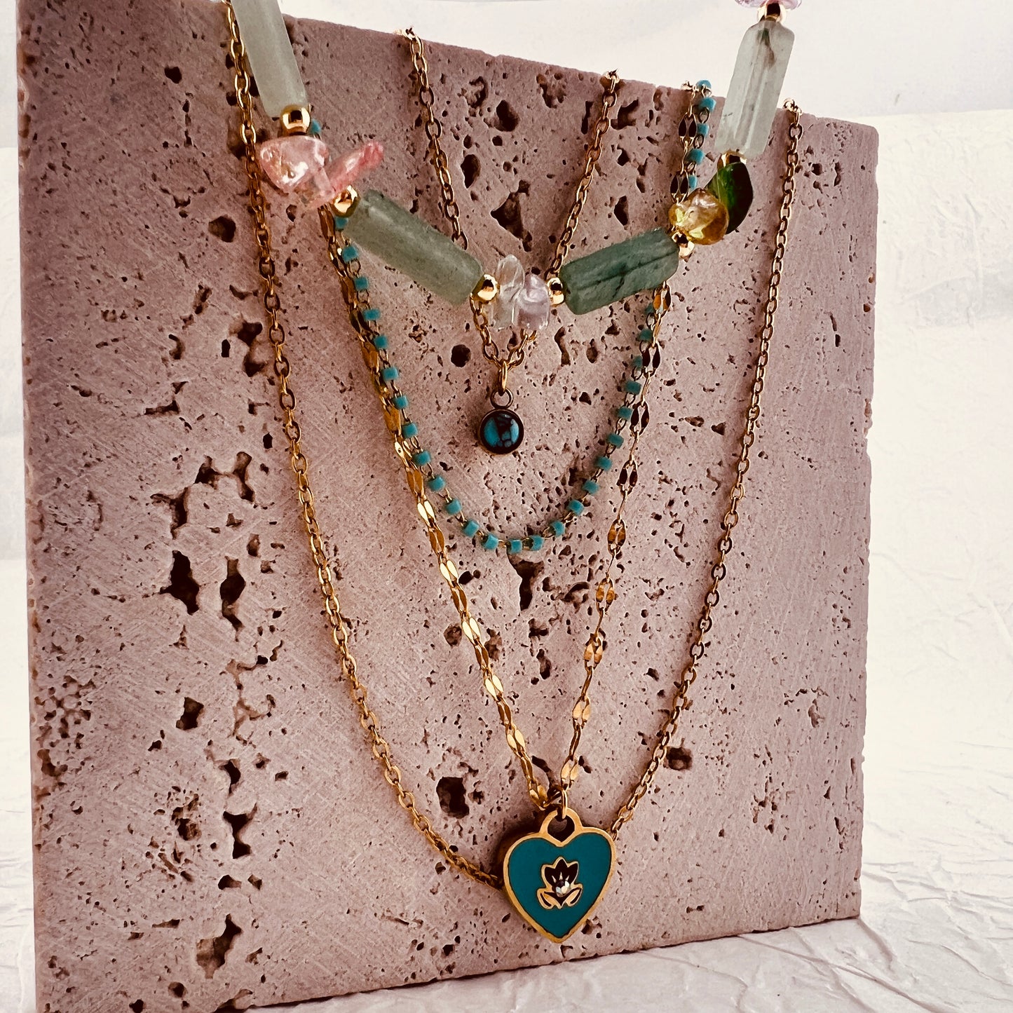 Enamel Beads Necklace Trio